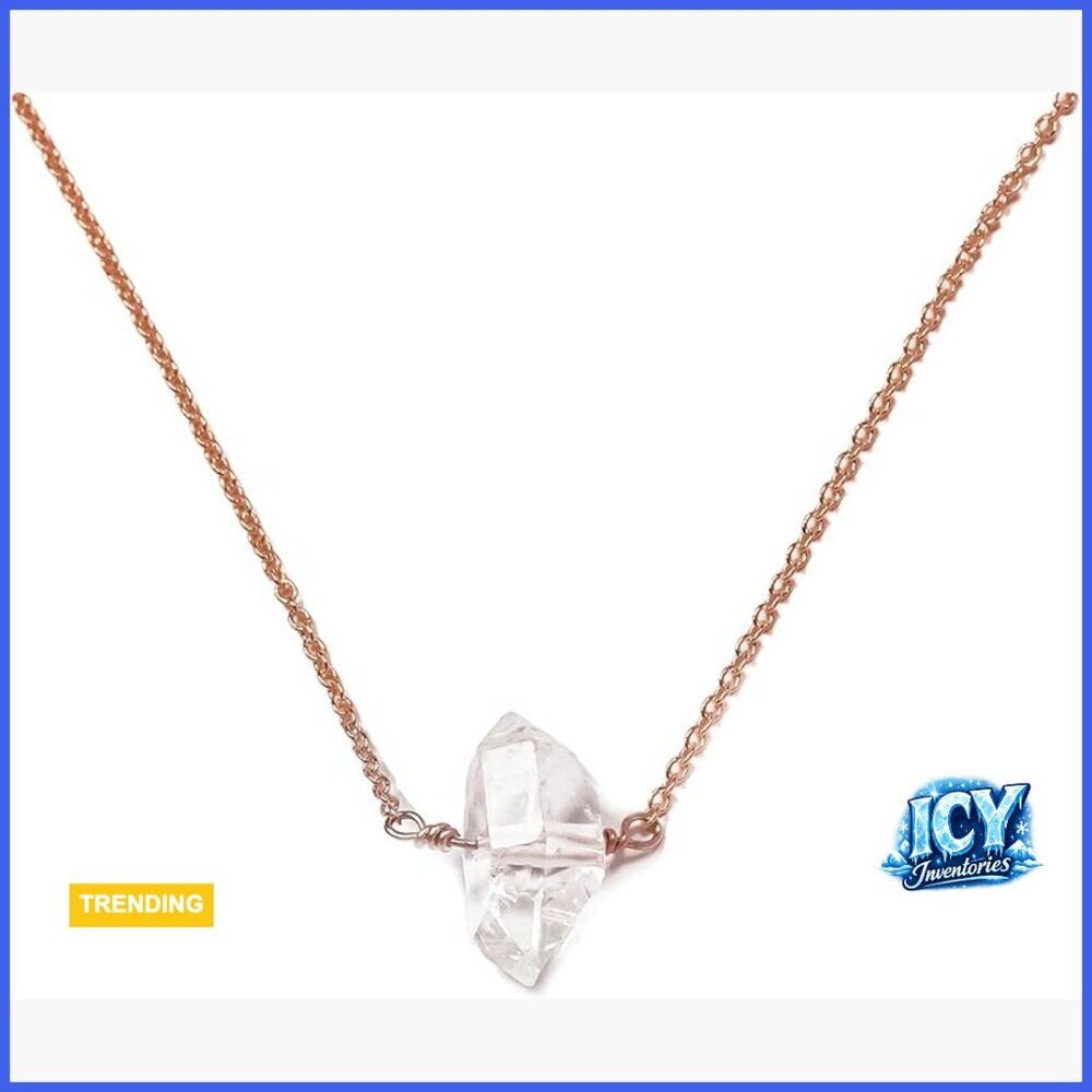 Herkimer Diamond Pendant Necklace in 14K Gold Filled